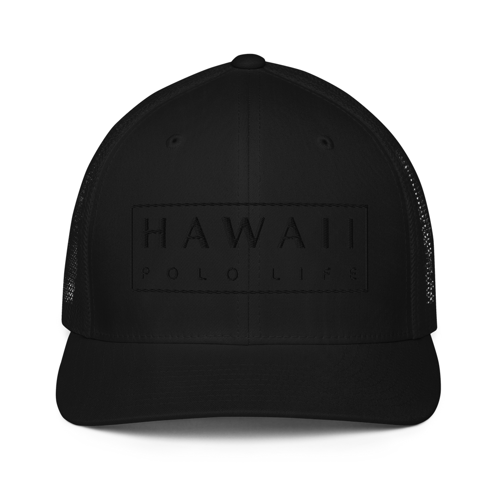 Aloha Breeze Flexfit Black on Black Trucker Cap - Hawaii Polo Life