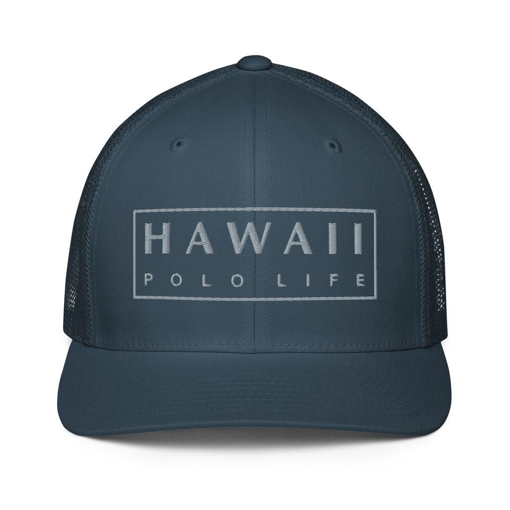 Aloha Breeze Flexfit Navy Trucker Cap - Hawaii Polo Life