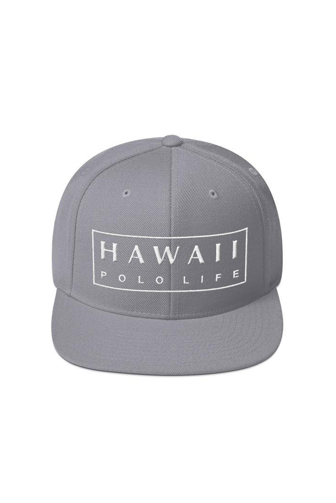 HPL Boxed Logo Snapback Silver Hat - Hawaii Polo Life