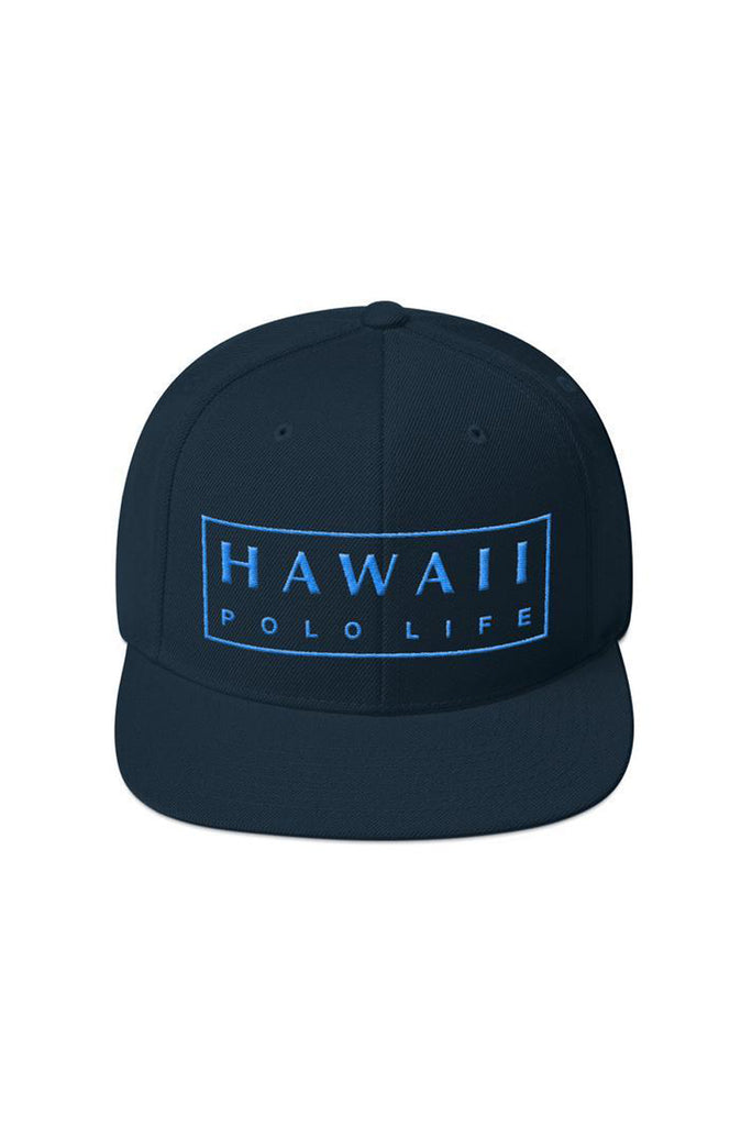 HPL Boxed Logo Snapback Blue Hat - Hawaii Polo Life